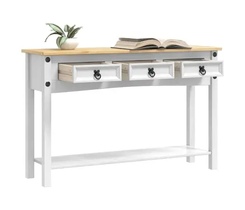 Papildu Galdiņš Balts 114 X 34,5 X 73 Cm Ciets Priedes Koks Vidaxl