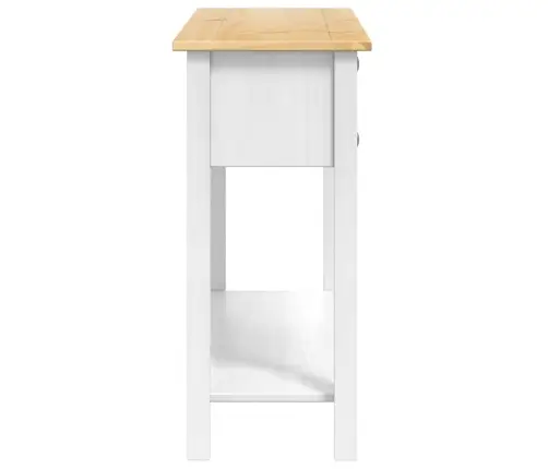 Papildu Galdiņš Balts 114 X 34,5 X 73 Cm Ciets Priedes Koks Vidaxl