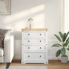 Saugojimo Dėžės Balta 92 X 48 X 114 Cm Kietas Pušies Medis