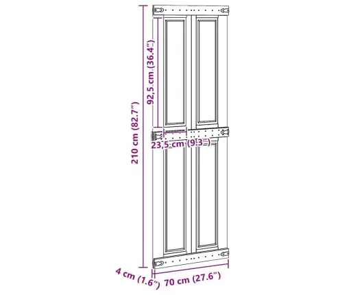 Durvis Corona Balts 70 X 210 Cm Inženierijas Koks Vidaxl