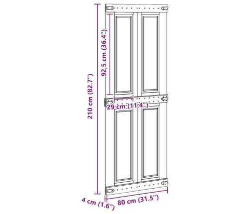 Durvis Corona Balts 80 X 210 Cm Inženierijas Koks Vidaxl
