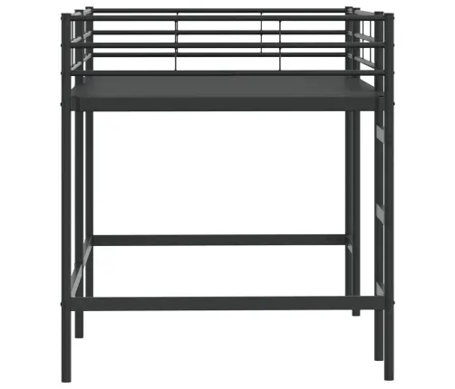 Bērnu Loft Gultas Rāmjis Melna 90 X 201 Cm Vidaxl