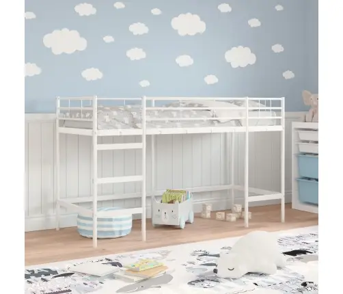 Bērnu Loft Gultas Rāmjis Balts 90 X 190 Cm Vidaxl