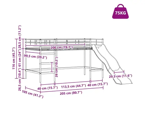 Vaikiška Dvigulis Lovos Rėmas Su Slidėmis Balta Ir Antracito