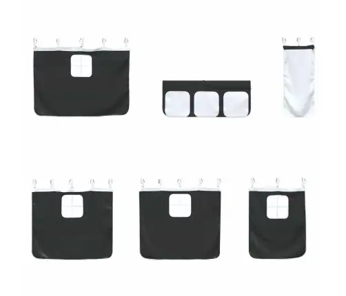 Bērnu Gultas Karkass Ar Aizkariem Melna 75 X 190 Cm Vidaxl