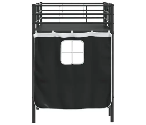 Bērnu Gultas Karkass Ar Aizkariem Melna 75 X 190 Cm Vidaxl