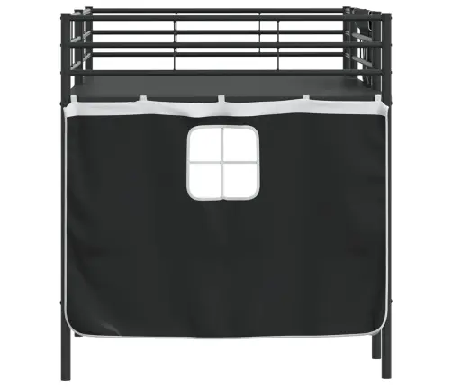 Bērnu Gultas Karkass Ar Aizkariem Melna 90 X 201 Cm Vidaxl