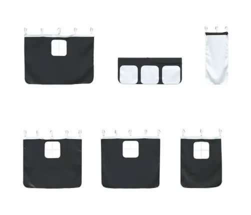 Bērnu Gultas Karkass Ar Aizkariem Melna 100 X 201 Cm Vidaxl