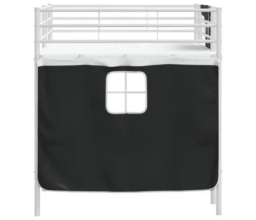 Bērnu Gultas Karkass Ar Aizkariem Balts Un Melns 107 X 201 Cm Vidaxl