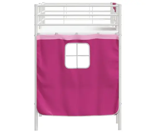 Vaikų Palėpės Lovos Rėmas Su Užuolaidomis Balta Ir Rožinė