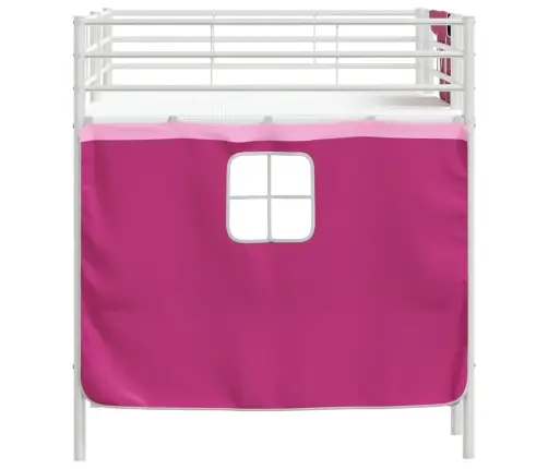 Bērnu Gultas Karkass Ar Aizkariem Balts Un Rozā 90 X 201 Cm Vidaxl