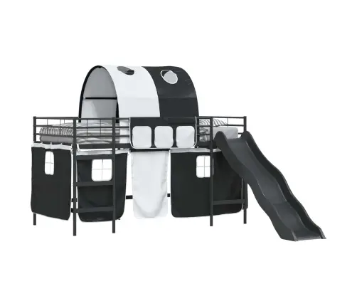 Vaikų Lofto Lovos Rėmas Juoda 99,5 X 200 Cm Metalas