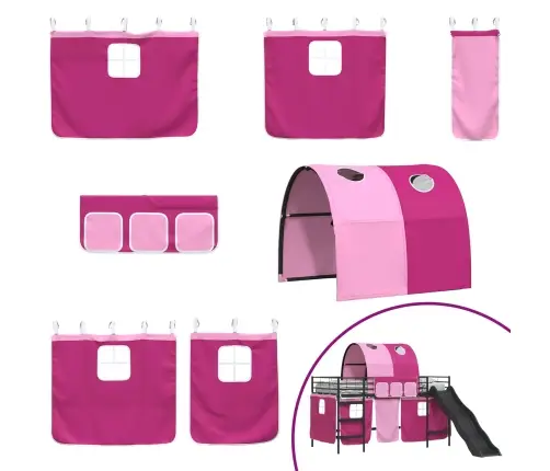 Melns Un Rozā 100 X 201 Cm Vidaxl