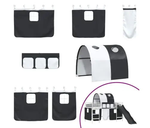 Balts Un Melns 100 X 201 Cm Vidaxl