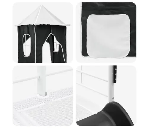 Balts Un Melns 90 X 190 Cm Vidaxl