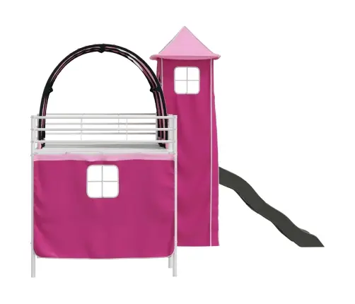 Vaikų Lofto Lovos Rėmas Balta Ir Rožinė 79,5 X 200 Cm Metalas