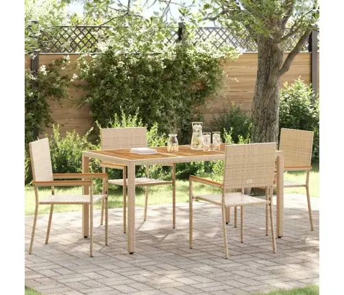 Āra Krēsli 4 Pcs Krems, Brūns Pe Rattan, Solidā Akācija Vidaxl Āra Krēsli 4 Pcs Krems, Brūns Pe Rattan, Solidā Akācija Vidaxl