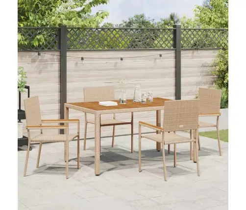 Āra Krēsli 4 Pcs Krems, Brūns Pe Rattan, Solidā Akācija Vidaxl Āra Krēsli 4 Pcs Krems, Brūns Pe Rattan, Solidā Akācija Vidaxl