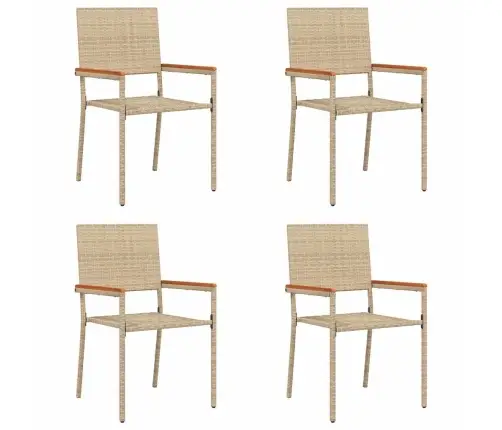 Āra Krēsli 4 Pcs Krems, Brūns Pe Rattan, Solidā Akācija Vidaxl Āra Krēsli 4 Pcs Krems, Brūns Pe Rattan, Solidā Akācija Vidaxl