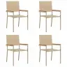 Āra Krēsli 4 Pcs Krems, Brūns Pe Rattan, Solidā Akācija Vidaxl Āra Krēsli 4 Pcs Krems, Brūns Pe Rattan, Solidā Akācija Vidaxl