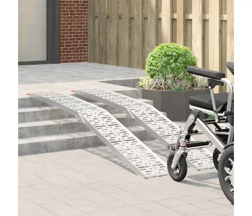 Krovimo Rampos 2 Pcs Sidabro 222 X 28 X 5 Cm Aliuminis