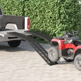 Ielādes Rampa 2 Pcs Melna 222 X 28 X 5 Cm Alumīnijs Vidaxl