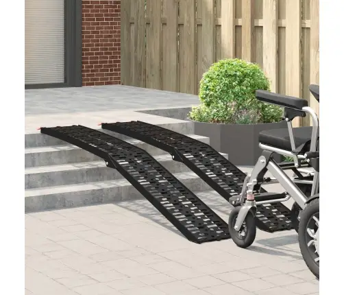 Ielādes Rampa 2 Pcs Melna 222 X 29 X 14 Cm Alumīnijs Vidaxl