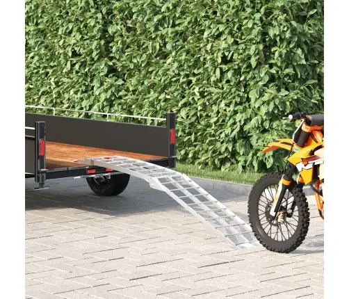 Ielādes Rampa Sudraba 178 X 29 X 14 Cm Alumīnijs Vidaxl