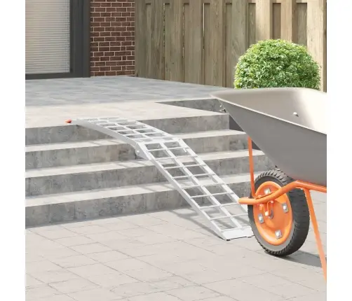 Ielādes Rampa Sudraba 178 X 29 X 14 Cm Alumīnijs Vidaxl