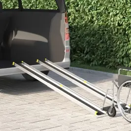 Ratastooliramp 2 Pcs Must 213,5 X 19,5 X 5,5 Cm Alumiinium