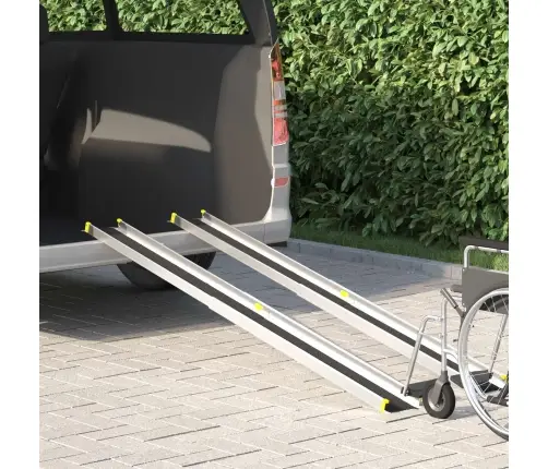 Ratastooliramp 2 Pcs Must 213,5 X 19,5 X 5,5 Cm Alumiinium