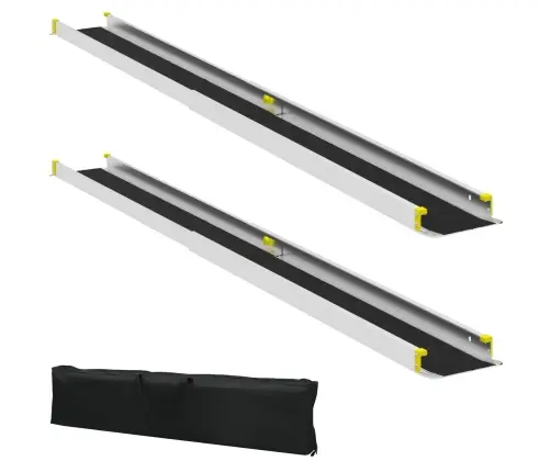 Ratastooliramp 2 Pcs Must 213,5 X 19,5 X 5,5 Cm Alumiinium