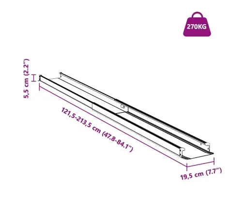 Ratastooliramp 2 Pcs Must 213,5 X 19,5 X 5,5 Cm Alumiinium