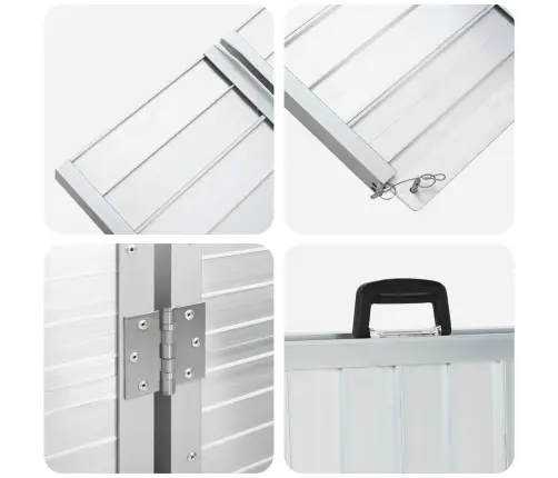 Ratiņu Rampa Sudraba 62 X 73 X 5 Cm Alumīnijs Vidaxl