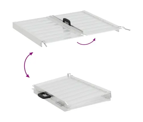 Ratiņu Rampa Sudraba 62 X 73 X 5 Cm Alumīnijs Vidaxl