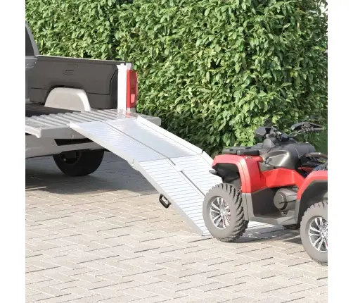 Ratiņu Rampa Sudraba 183 X 73 X 11 Cm Alumīnijs Vidaxl