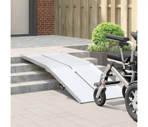 Ratiņu Rampa Sudraba 183 X 73 X 11 Cm Alumīnijs Vidaxl