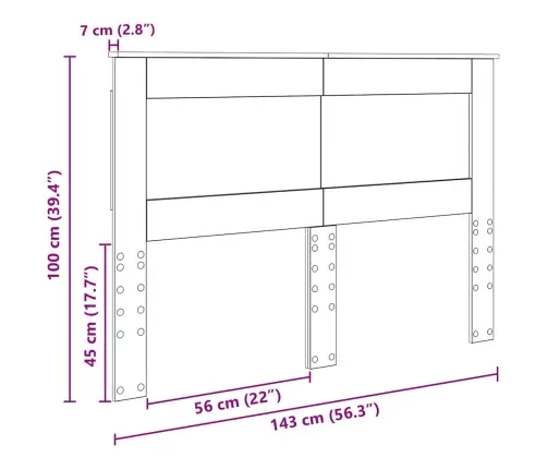 Galvgalis Pelēks Sonoma 140 Cm Inženierijas Koks Vidaxl
