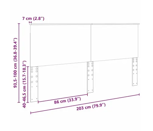 Galvgalis Betona Pelēks 200 Cm Inženierijas Koks Vidaxl