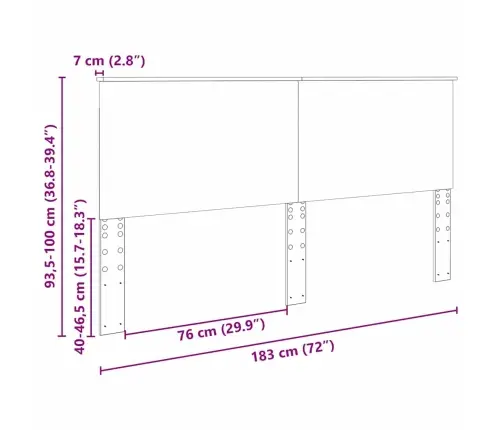 Galvgalis Pelēks Sonoma 180 Cm Inženierijas Koks Vidaxl