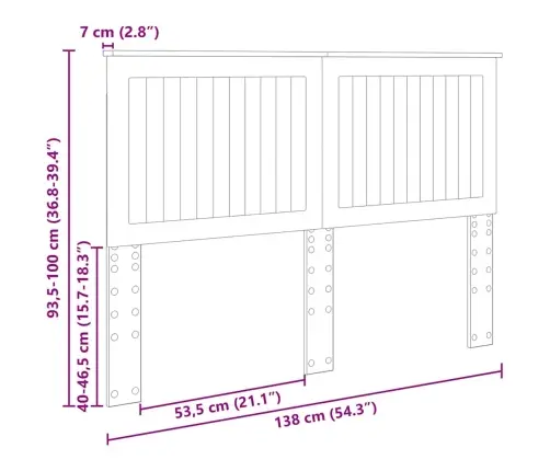 Galvgalis Betona Pelēks 135 Cm Inženierijas Koks Vidaxl