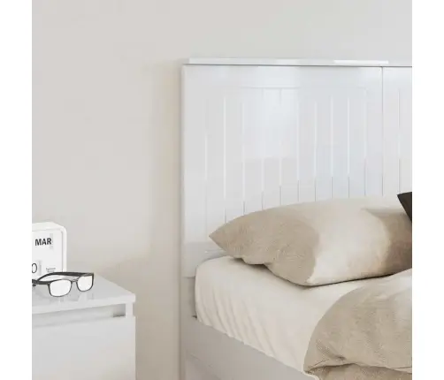 Galvgalis Spīdīga Balta 135 Cm Inženierijas Koks Vidaxl