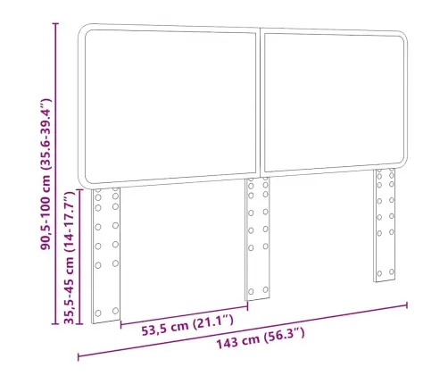 Galvgalis Ar Galvas Klāju Balts 140 Cm Inženierijas Koks Vidaxl