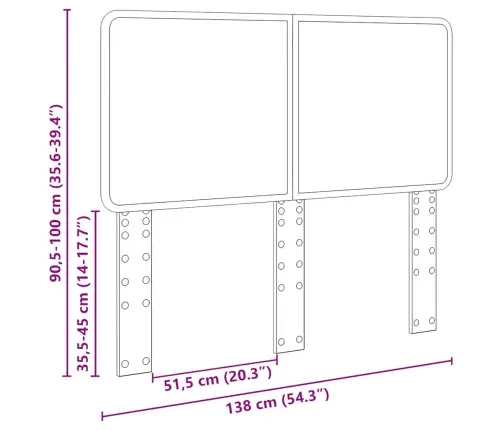 Galvgalis Ar Galvas Klāju Brūns Ozols 135 Cm Inženierijas Koks Vidaxl
