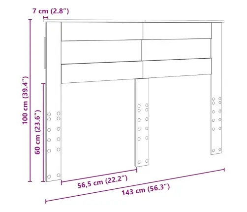 Galvgalis Ar Galvas Klāju Sonoma Ozols 140 Cm Inženierijas Koks Vidaxl