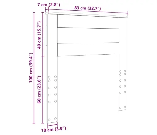 Galvgalis Artisānā Ozols 80 Cm Inženierijas Koks Vidaxl