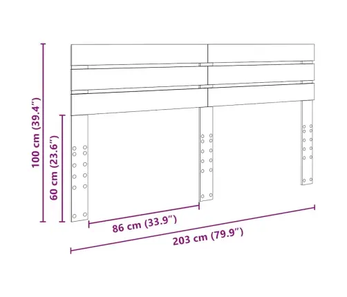 Galvgalis Ar Galvas Klāju Sonoma Ozols 200 Cm Inženierijas Koks Vidaxl