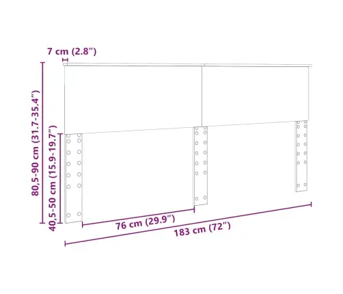 Galvgalis Ar Galvas Klāju Sonoma Ozols 180 Cm Inženierijas Koks Vidaxl