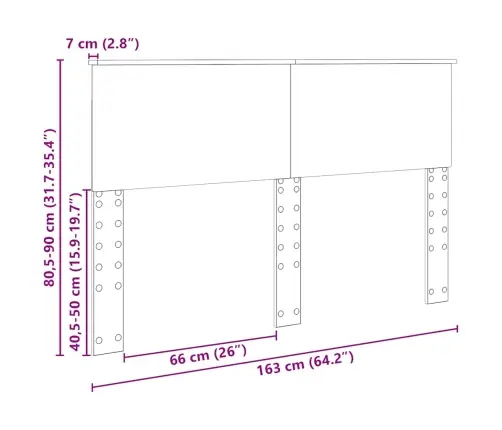 Galvūgalis Su Galvūgalio Rudas Ąžuolas 160 Cm Apdirbta Mediena