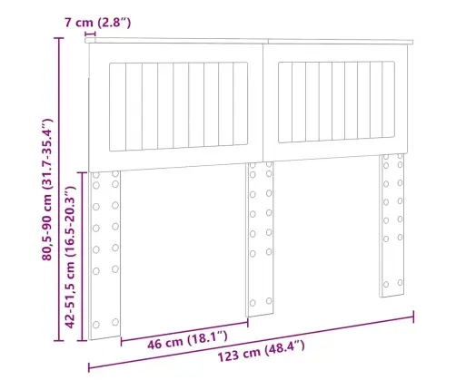 Galvūgalis Su Galvūgalio Rūkyta Ąžuolas 120 Cm Apdirbta Mediena